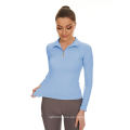 Camisa de competencia ecuestre de Baselayer azul Zip Zip